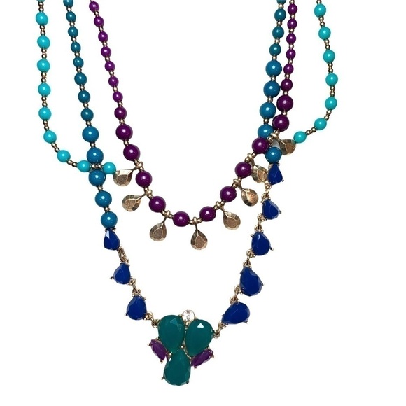 Boho Blue & Purple Necklace & Earring Bundle - Picture 4 of 14